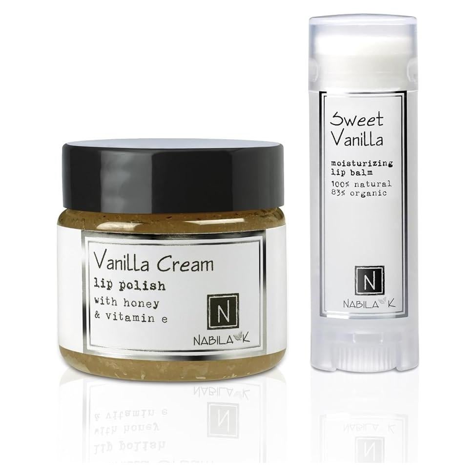 Conjunto de Labios Kisses Nabila K - Pulido y Balsamo Vainilla