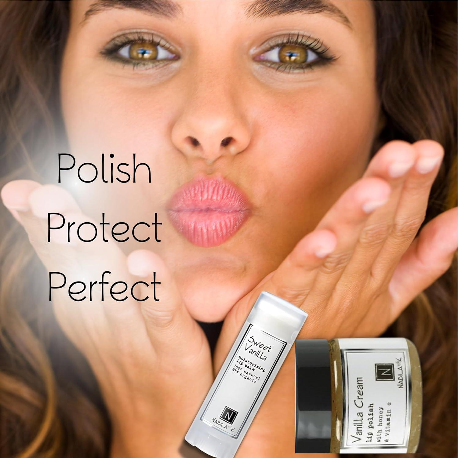 Conjunto de Labios Kisses Nabila K - Pulido y Balsamo Vainilla