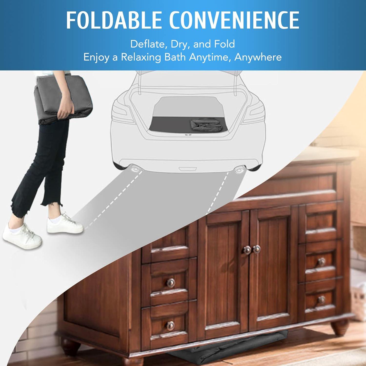 Bañera Inflable CO-Z Gris con Bomba y Almohada