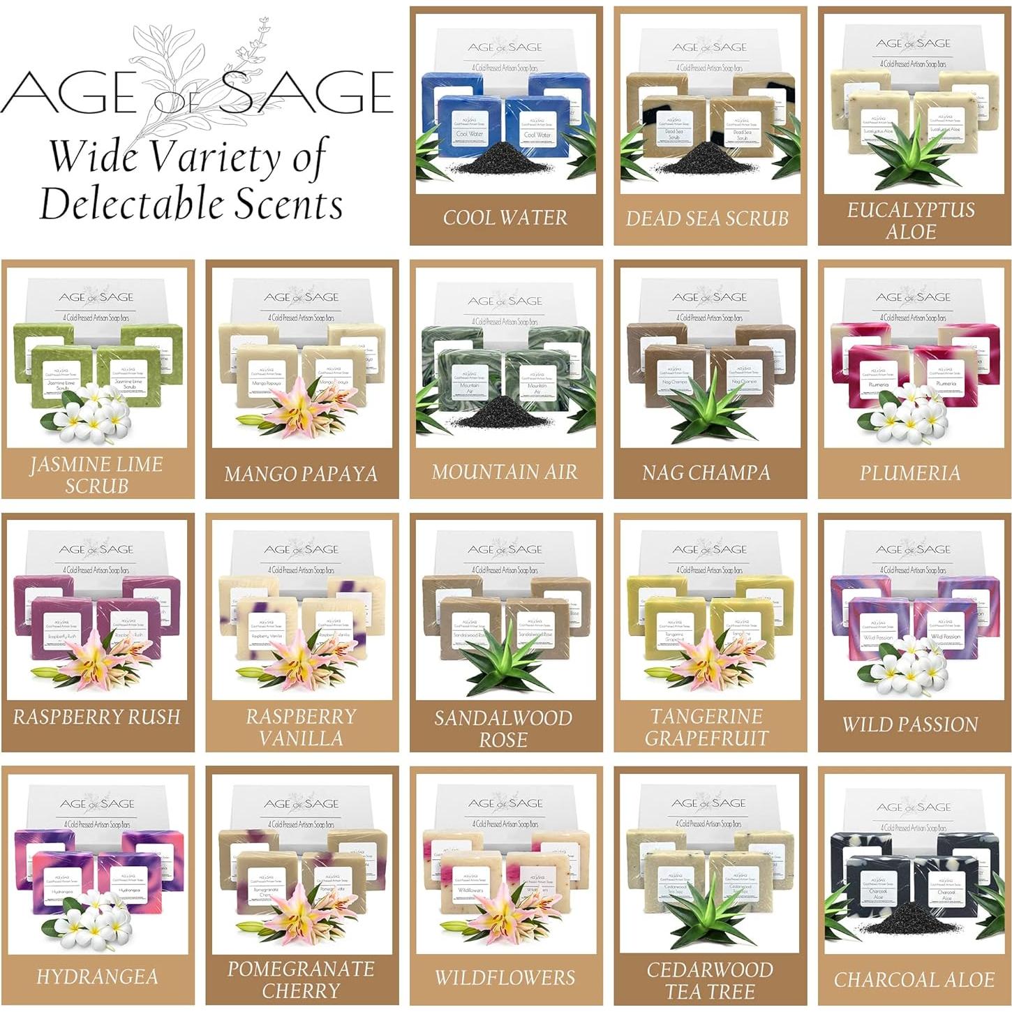 Juego de Jabones Artesanales Age of Sage - 4 Piezas Agua Fresca