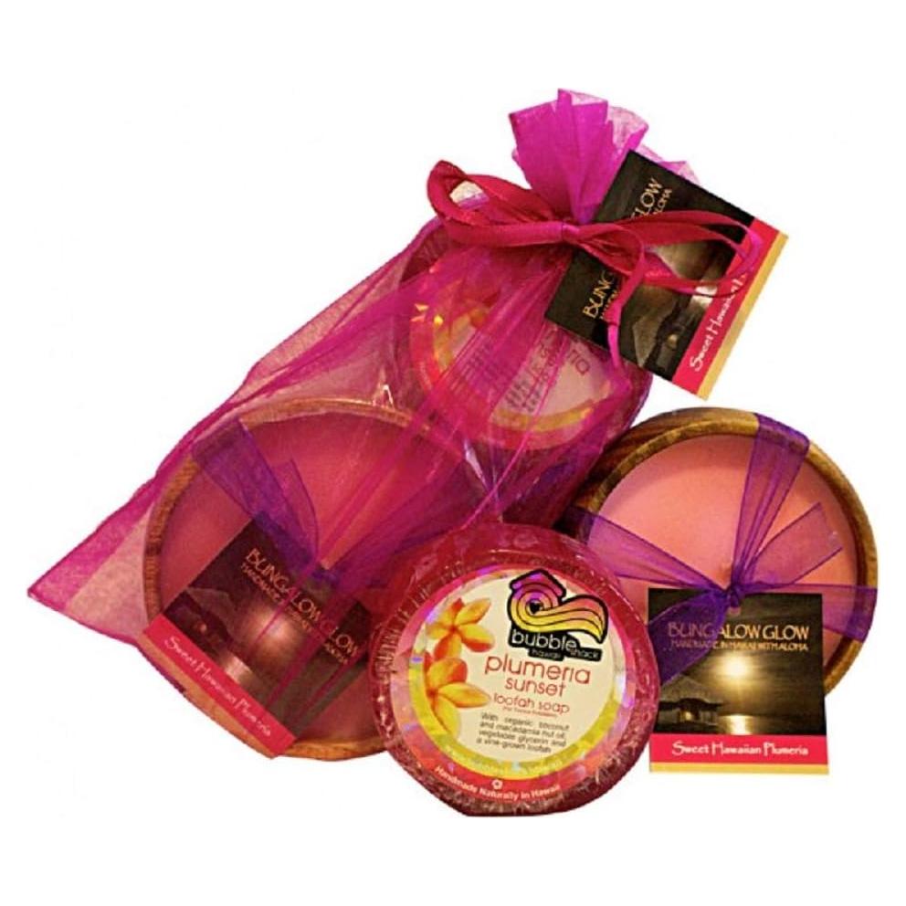 Juego de Jabón de Lufa y Vela Poi Bubble Shack Hawaiana