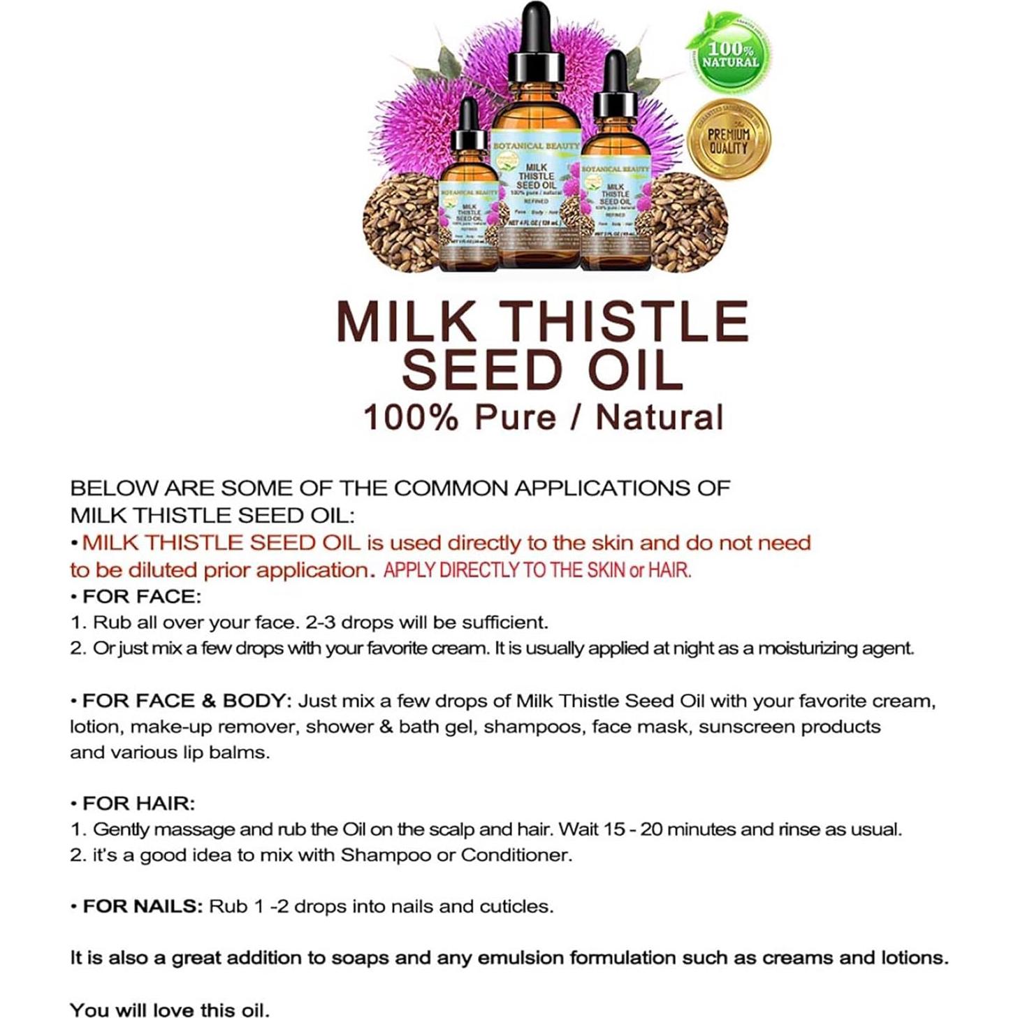 Aceite de Semilla de Cardo Lechoso 100% Puro 60 ml - Silybum marianum