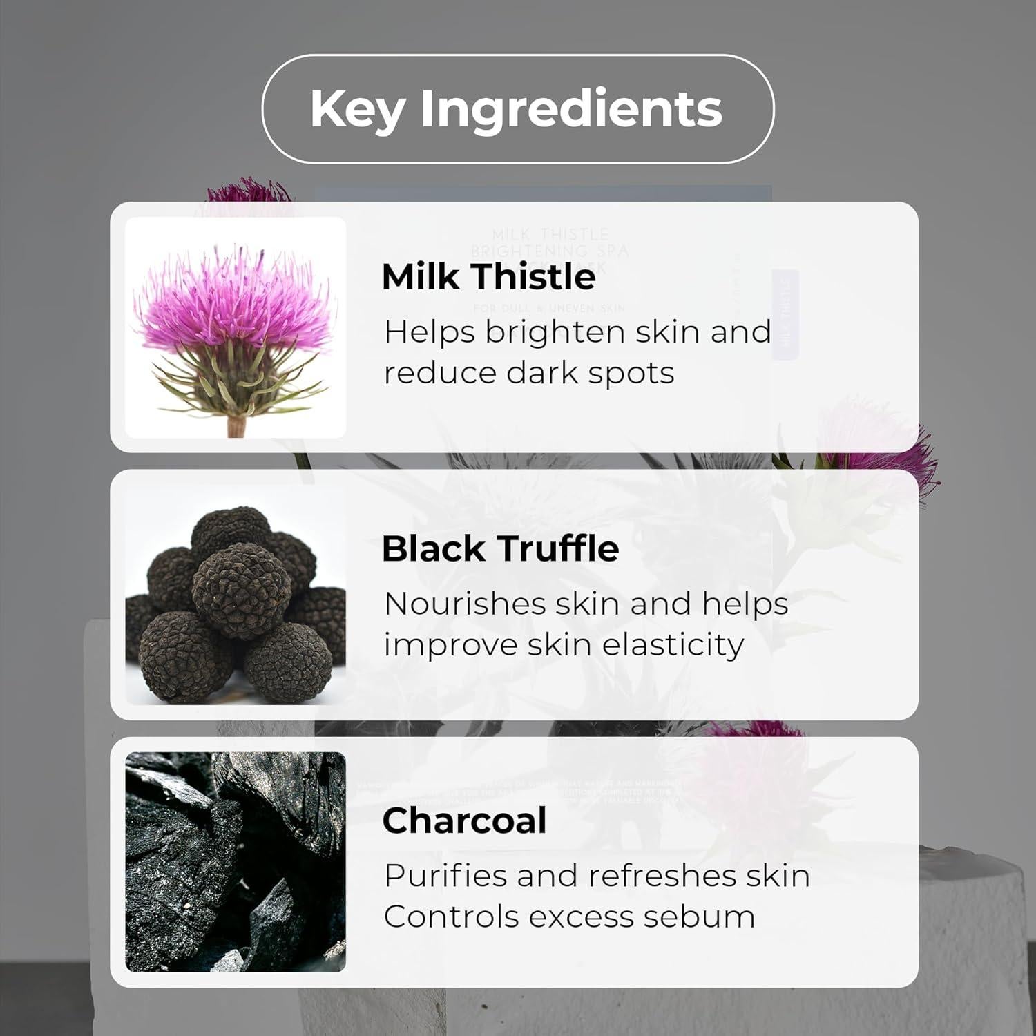 Mascarilla Negra Iluminadora RAWQUEST Cardo Lechero 5 Piezas