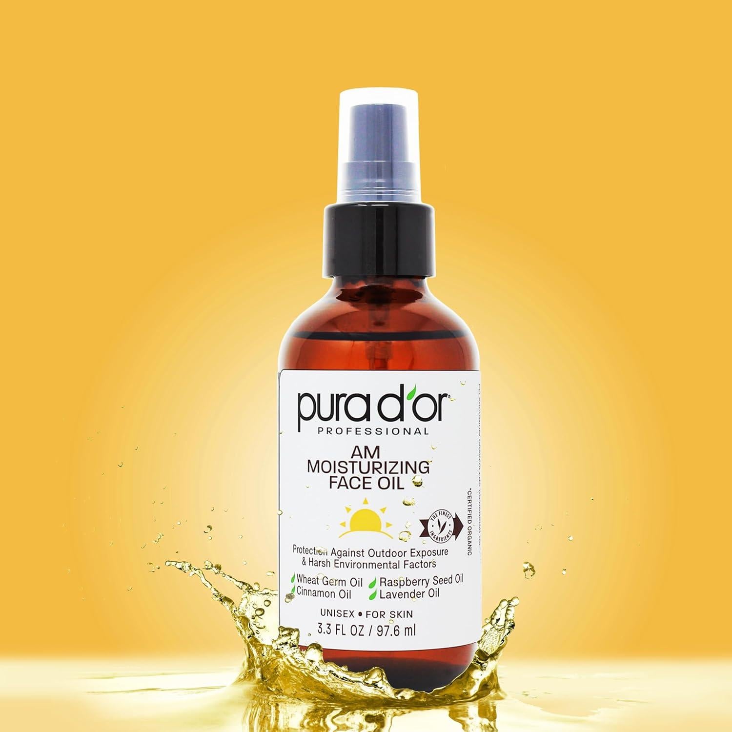 Aceite Hidratante Facial AM PURA D'OR 98 ml - Natural y Vegano
