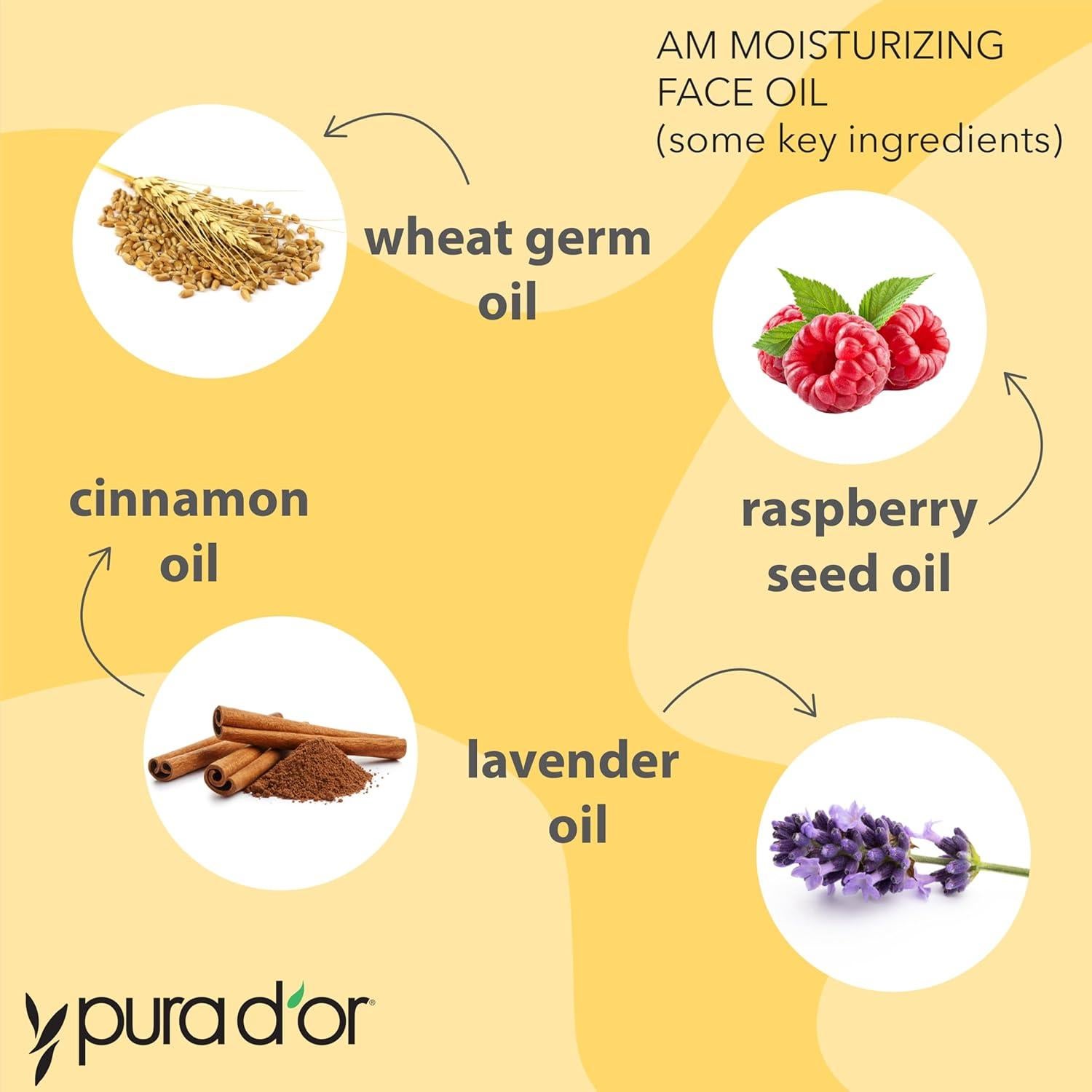 Aceite Hidratante Facial AM PURA D'OR 98 ml - Natural y Vegano