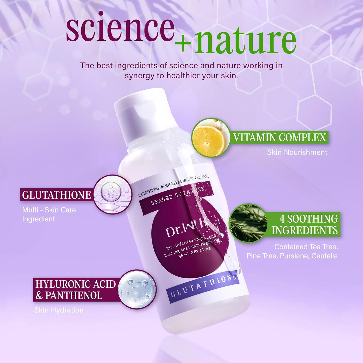 Gel Limpiador Facial Dr.WIK 85 ml x 3 - Glutatión y Ácido Hialurónico