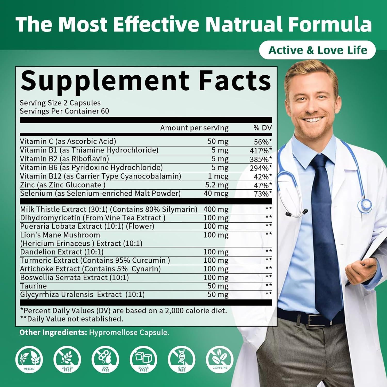 Cápsulas de Limpieza Hepática GreenPeople 120pcs - Cardo Mariano