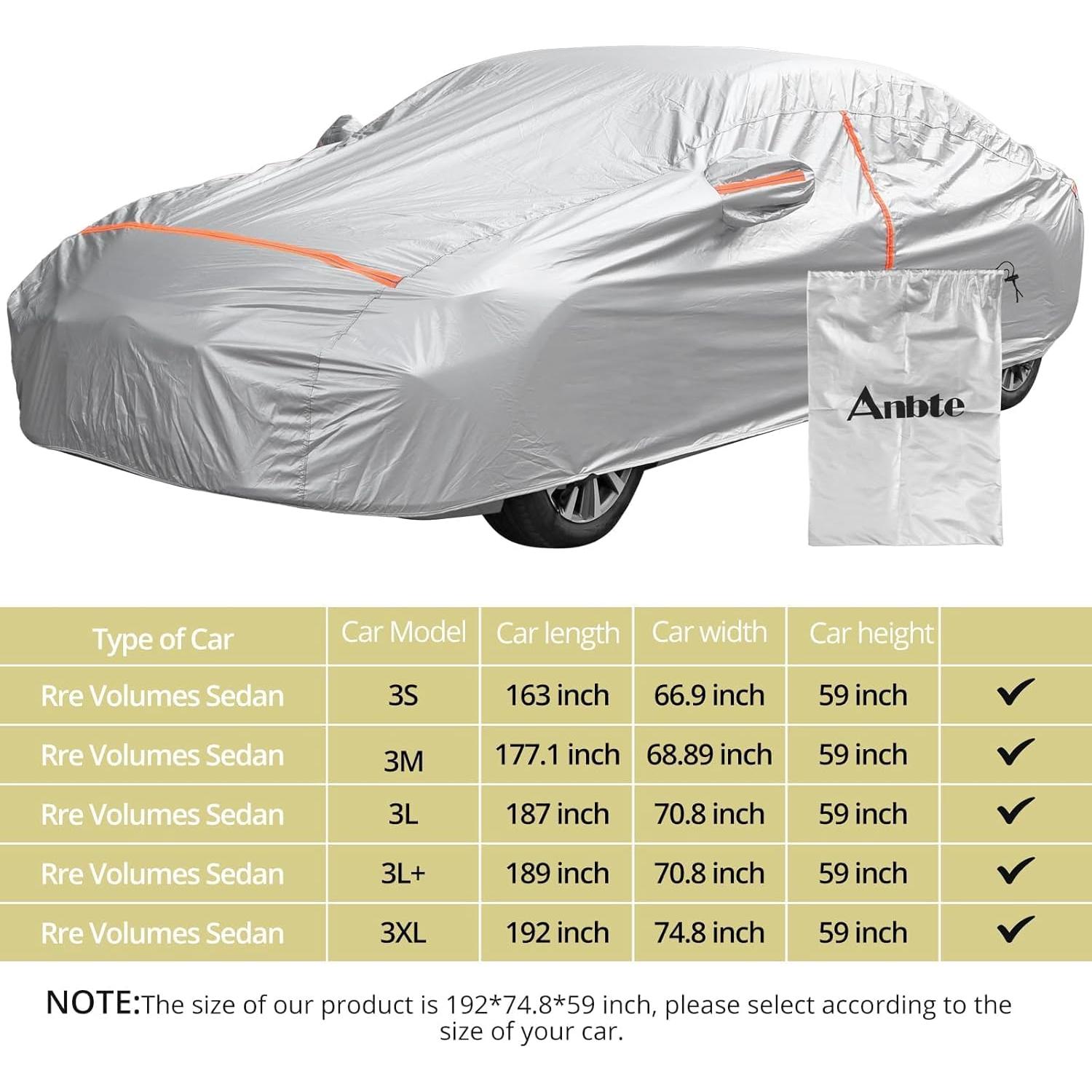 Funda de Coche Impermeable Anbte 490x190x150 cm Universal