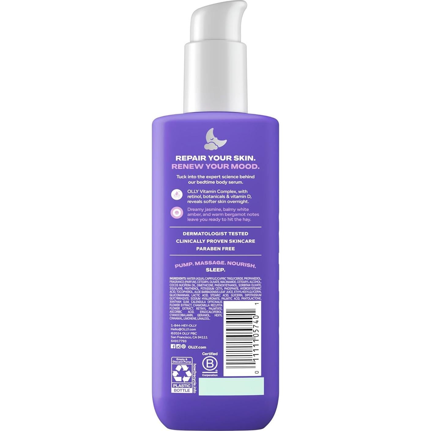 Serum Corporal OLLY Renew Mood + Skin 226.8g - Hidratante con Retinol y Vitamina D