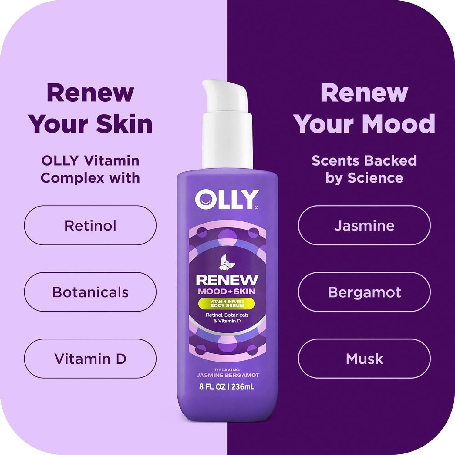 Serum Corporal OLLY Renew Mood + Skin 226.8g - Hidratante con Retinol y Vitamina D