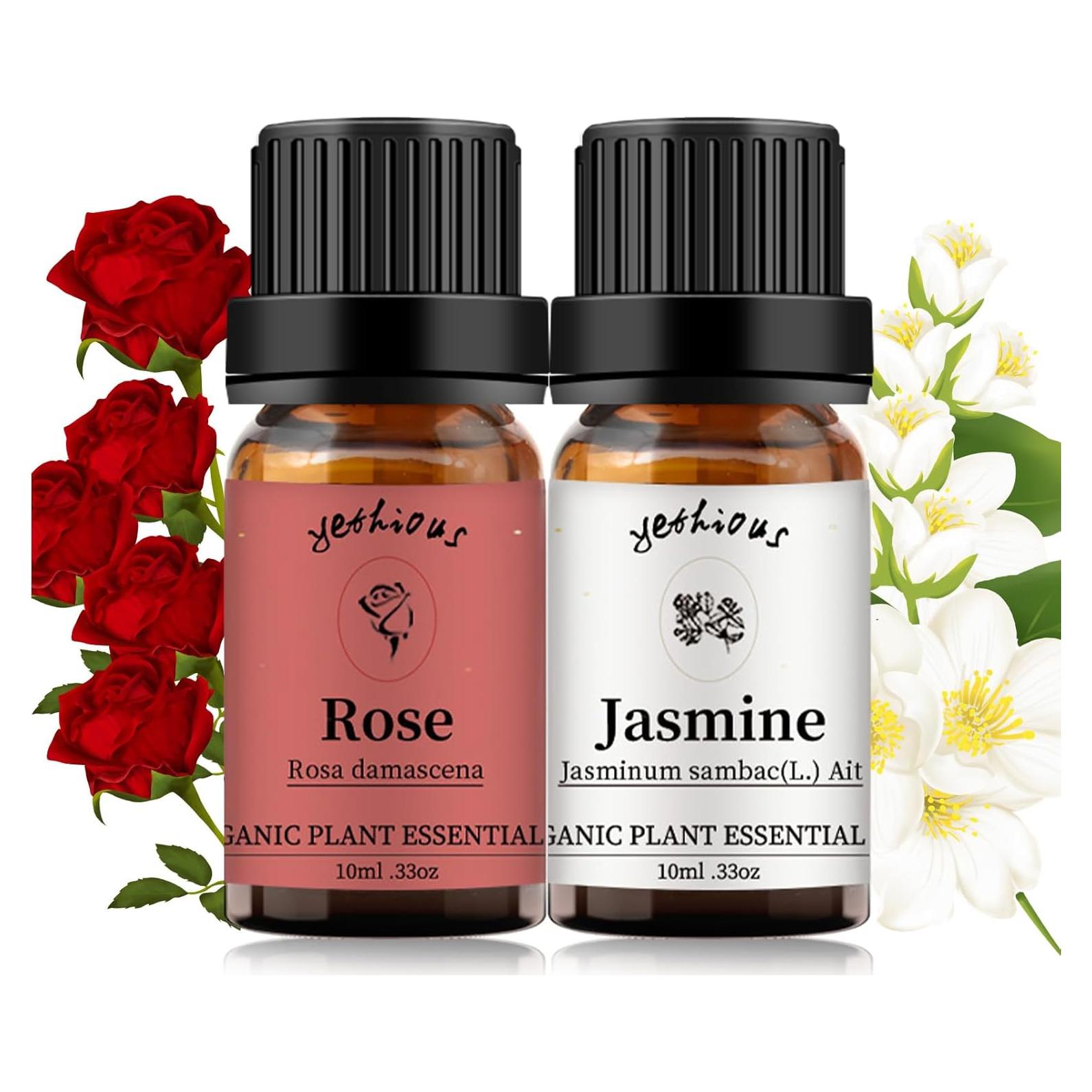 Set de Aceite Esencial Orgánico Yethious Rosa y Jazmín 2x10ml