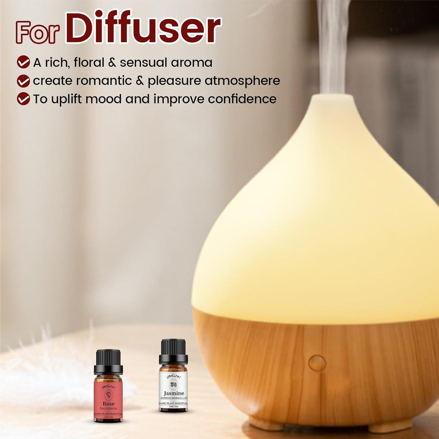 Set de Aceite Esencial Orgánico Yethious Rosa y Jazmín 2x10ml