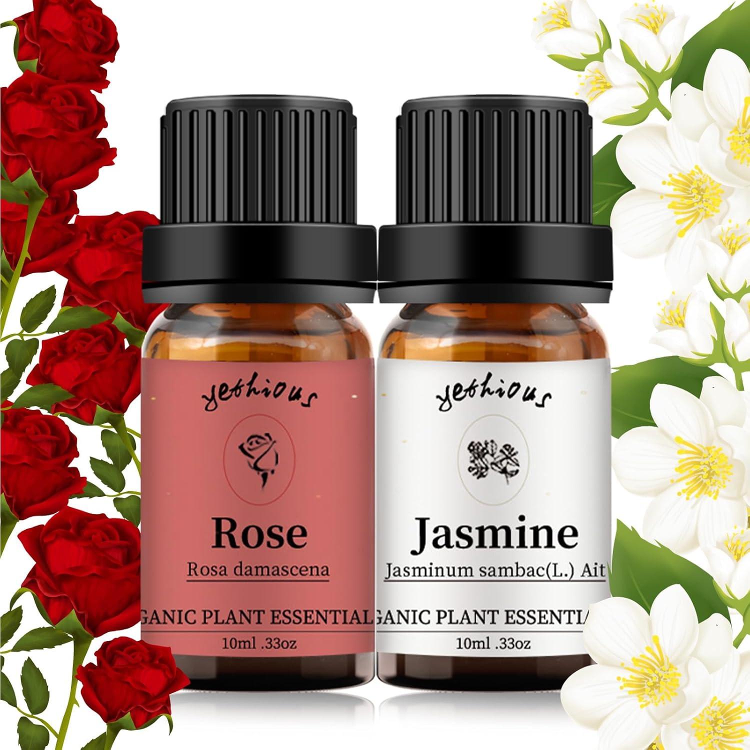 Set de Aceite Esencial Orgánico Yethious Rosa y Jazmín 2x10ml