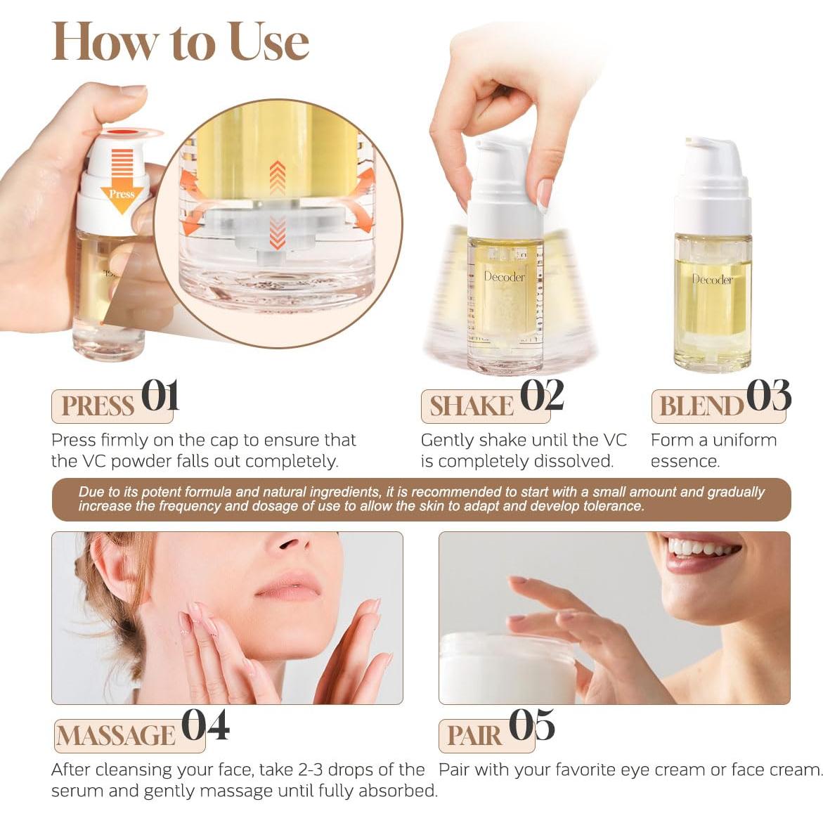 Aceite Facial Dédcoder Vitamina C 30ml Doble Cámara Hidratante