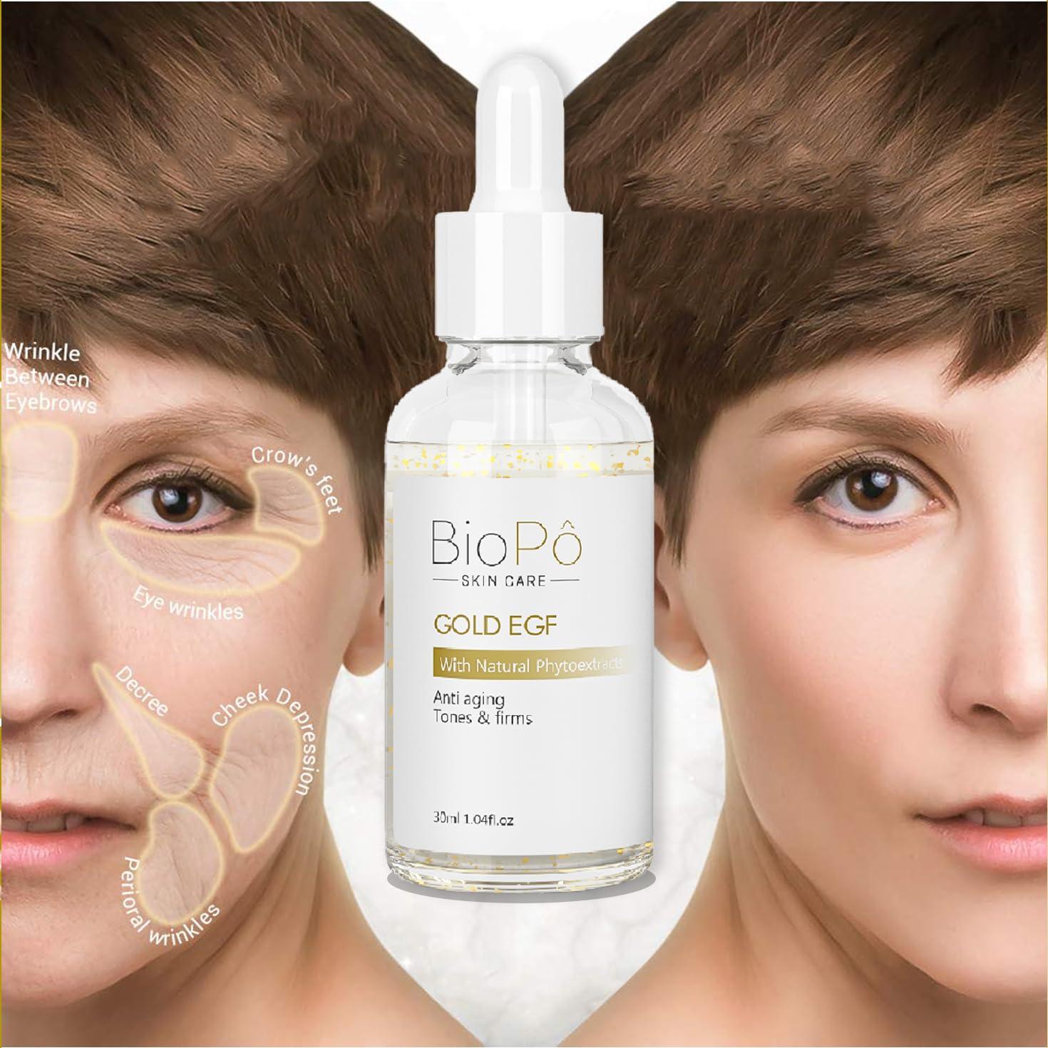 Suero Facial Antiarrugas Gold EGF BioPo 30 ml - Regeneración Piel