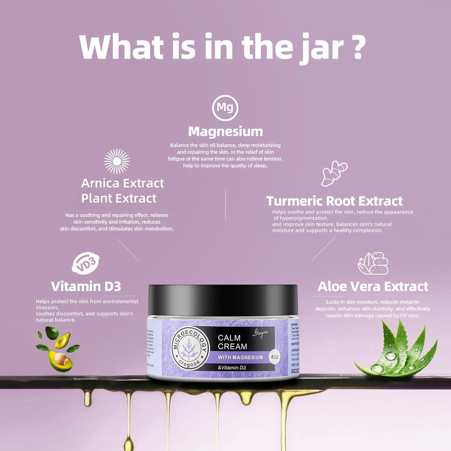 Crema Corporal Hidratante de Magnesio Crogooe 140 g - Lavanda