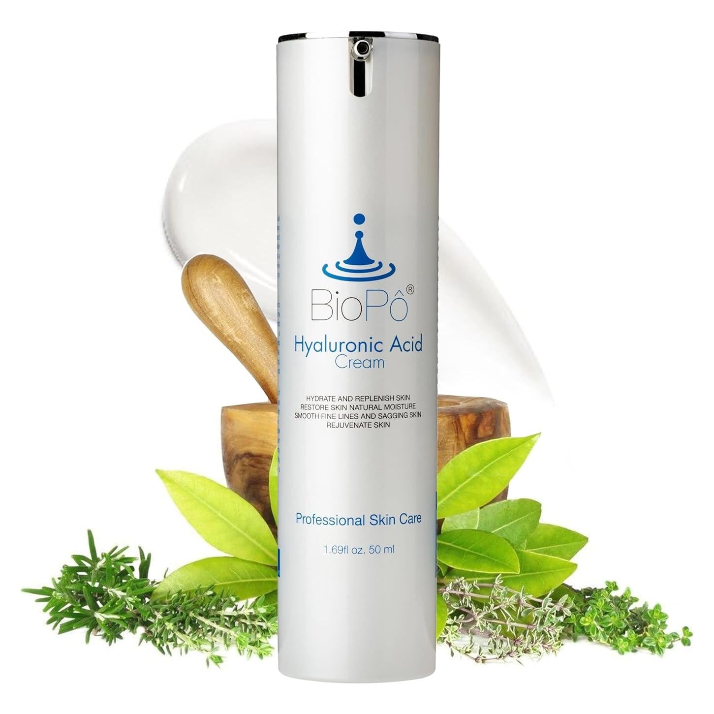 Crema Hidratante Facial BioPo 50 ml con Ácido Hialurónico