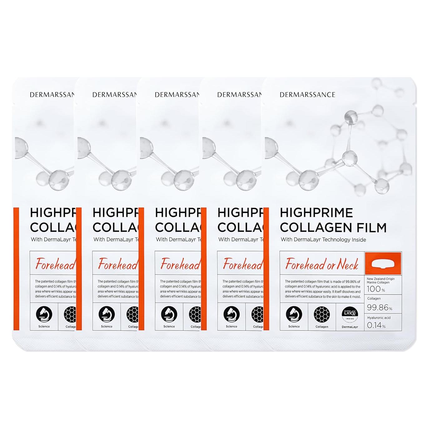 Película de colágeno Hitrons para frente y cuello - 5 hojas