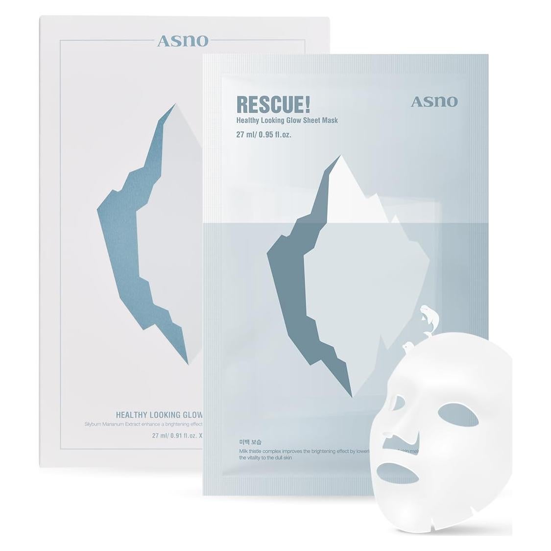 ASNO Máscara Facial Vegana Hidratante 5 Unidades - Piel Sensible