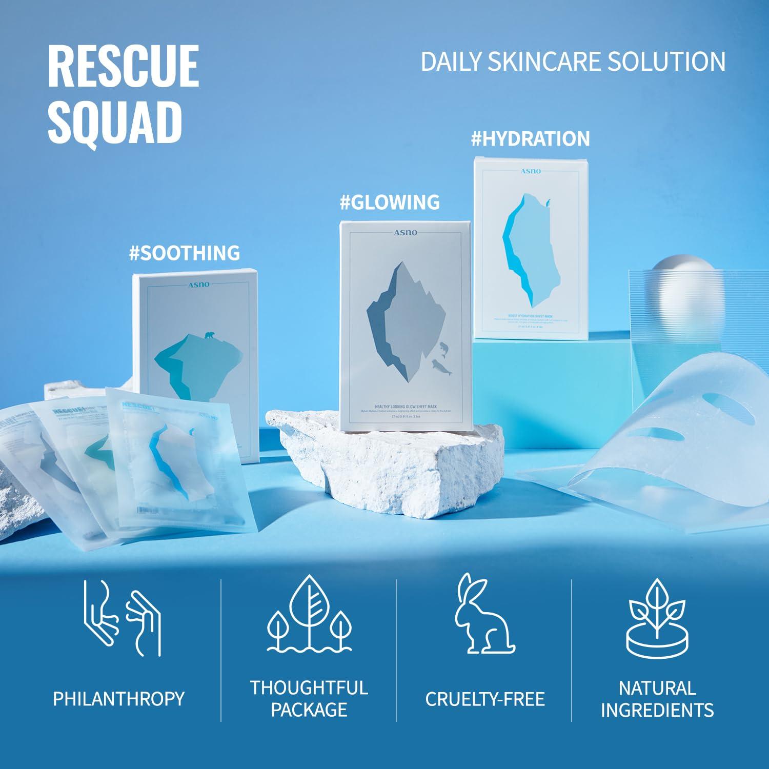 ASNO Máscara Facial Vegana Hidratante 5 Unidades - Piel Sensible