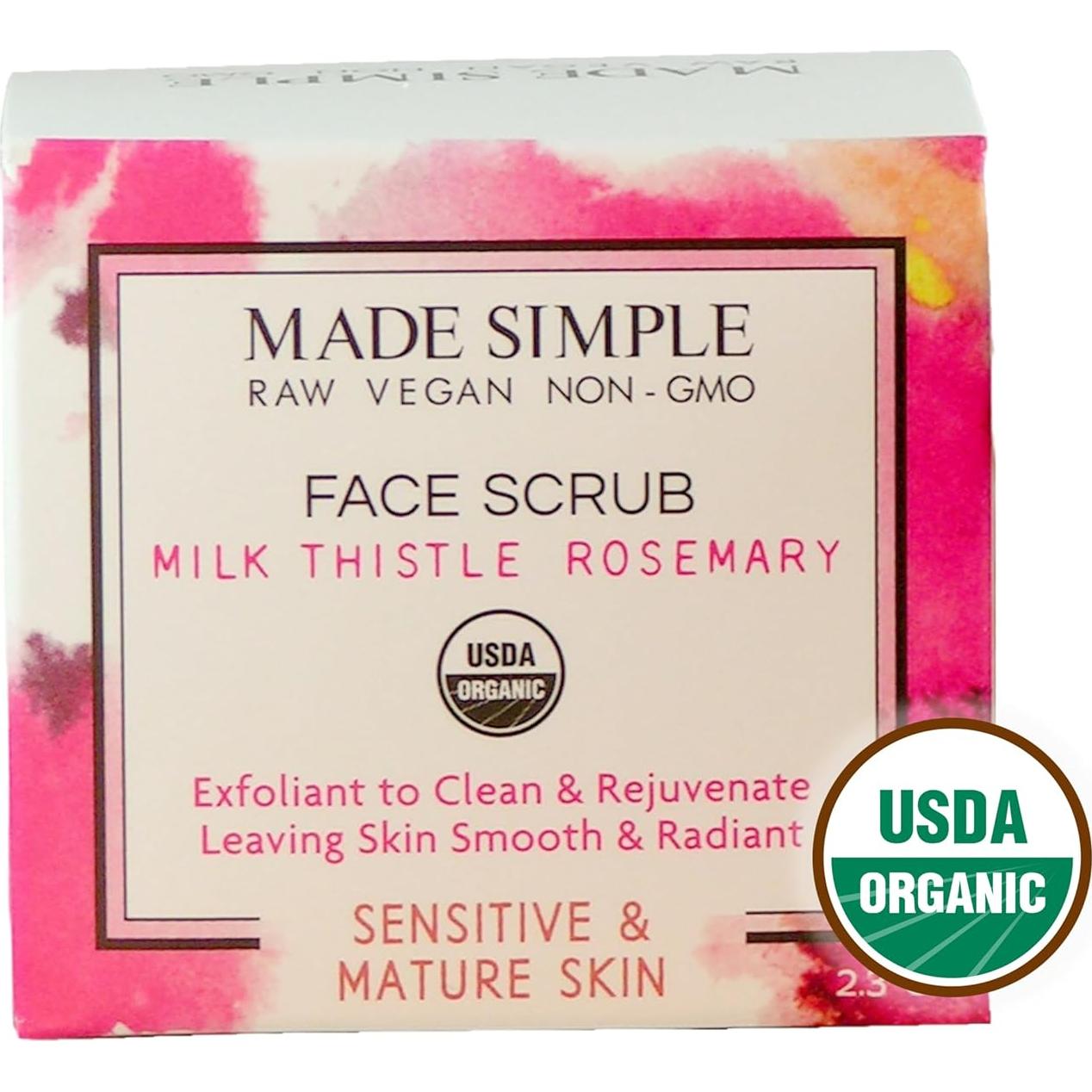 Exfoliante Facial Orgánico Cardo Lechoso y Romero 100g