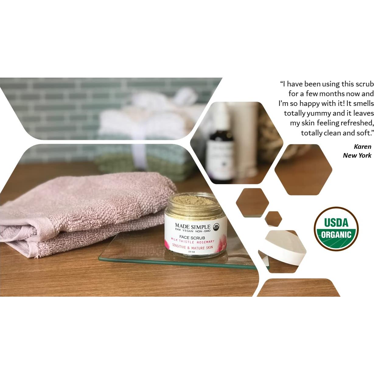 Exfoliante Facial Orgánico Cardo Lechoso y Romero 100g