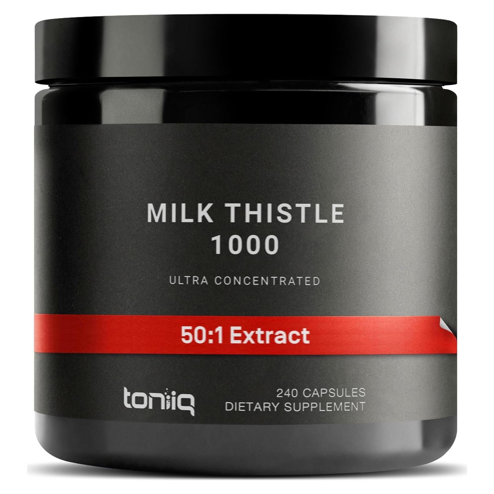 Cardo Mariano Toniiq 240 Cápsulas 1000mg 80% Silymarina