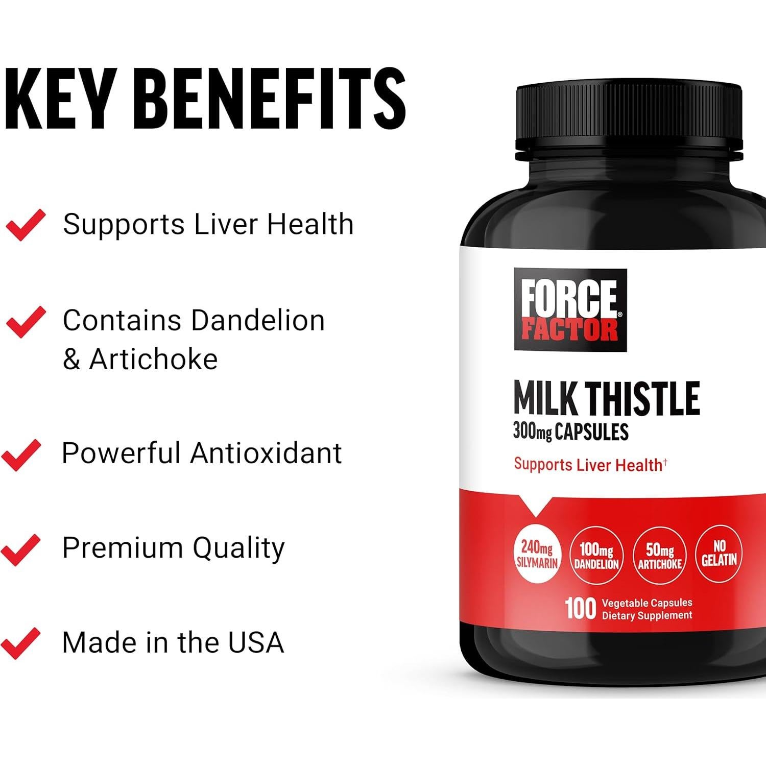 Suplemento Hepático Cardosanto Force Factor 300mg 100 Cápsulas