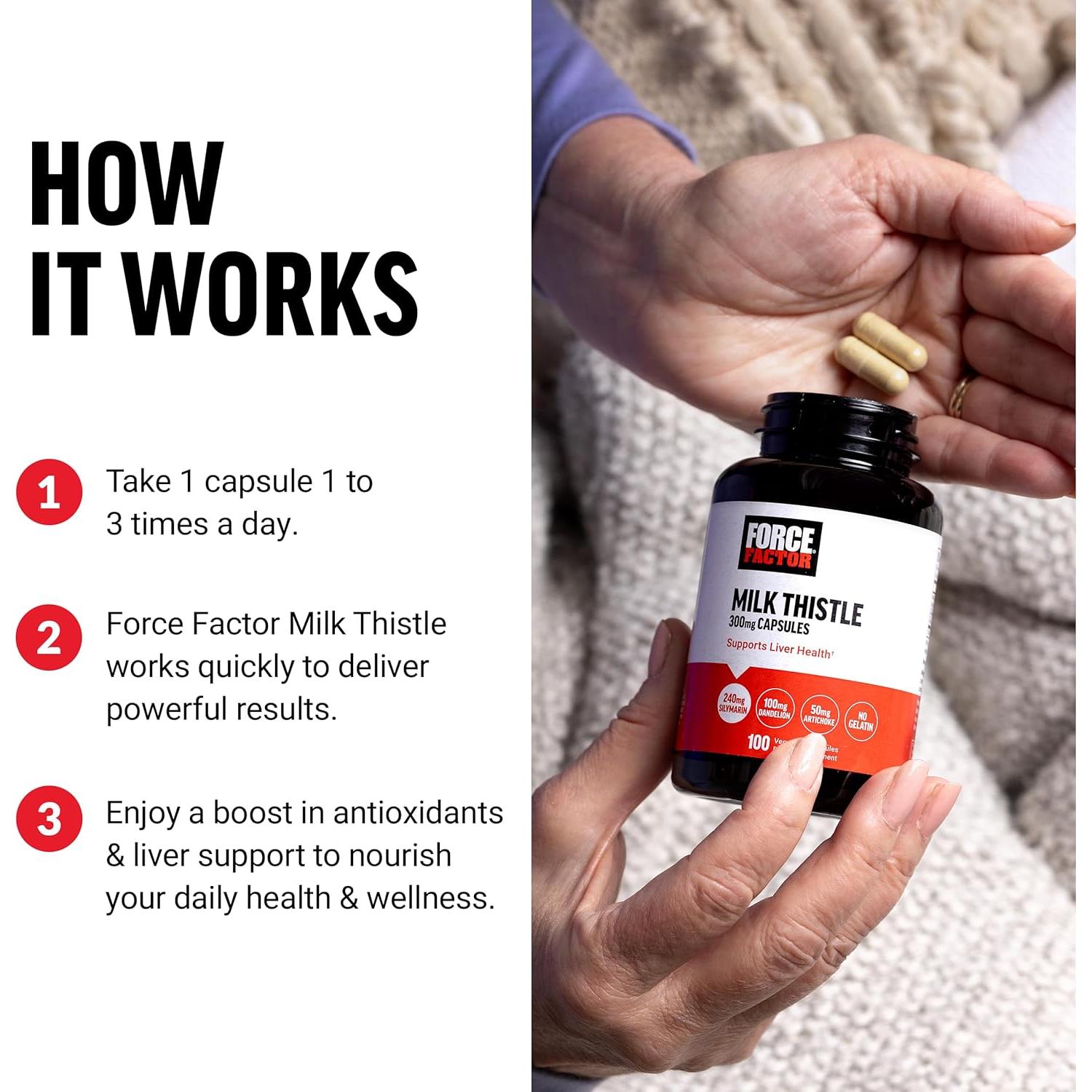 Suplemento Hepático Cardosanto Force Factor 300mg 100 Cápsulas