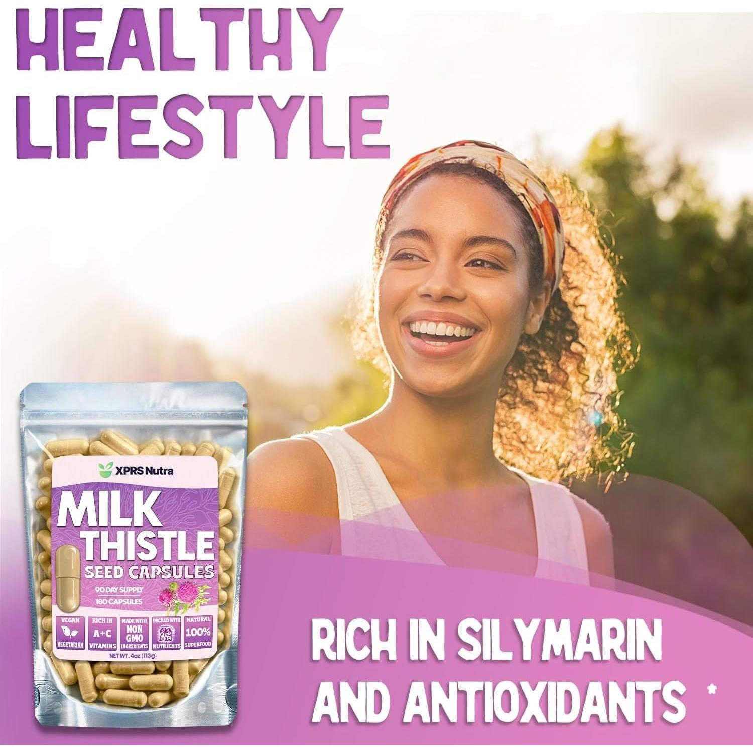 Cápsulas de Cardo Mariano XPRS Nutra 1000 mg - 180 Unidades