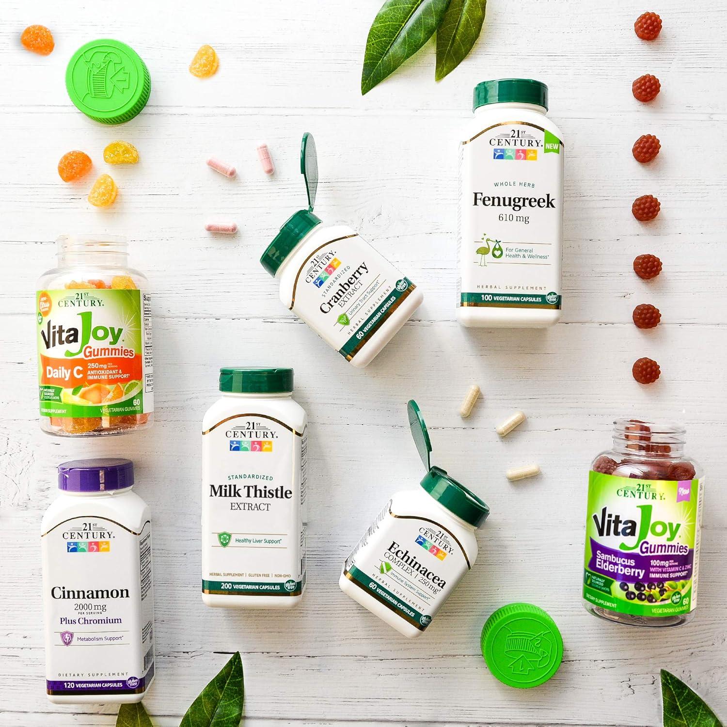 Extracto de Cardo Mariano 21st Century 200 Cápsulas Veganas