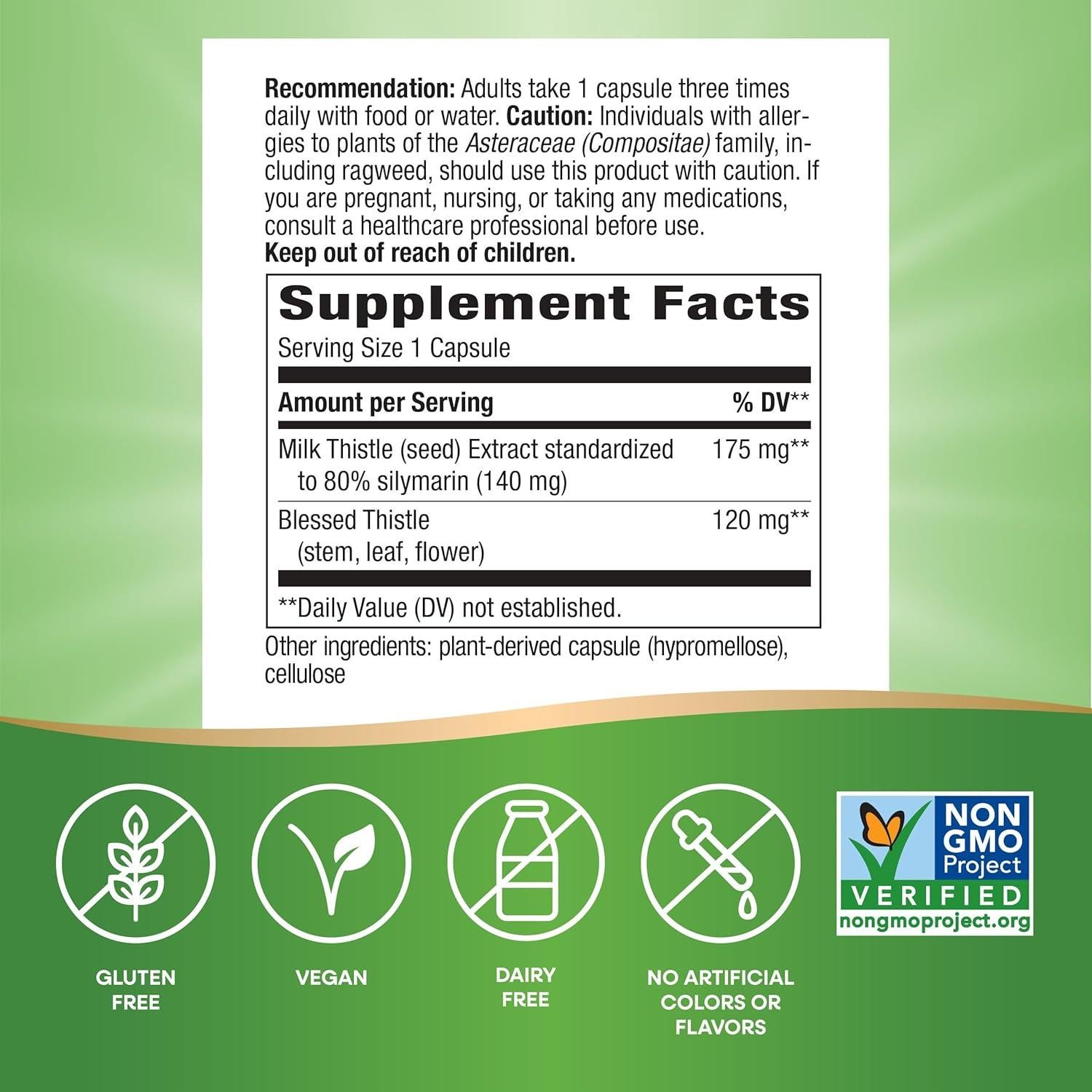 Extracto de Cardo Mariano Nature's Way 175 mg 120 Cápsulas