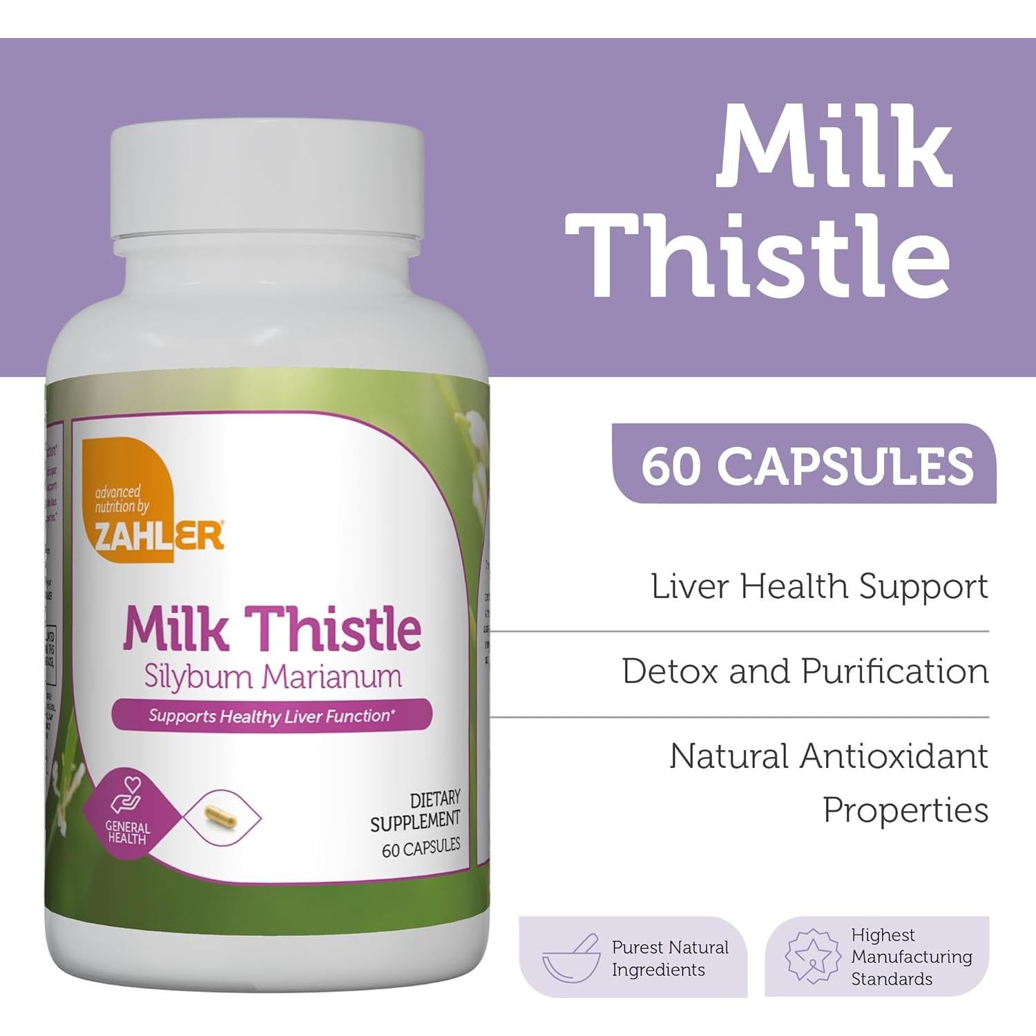 Cápsulas de Cardo Mariano Zahler 450mg - Apoyo Hepático