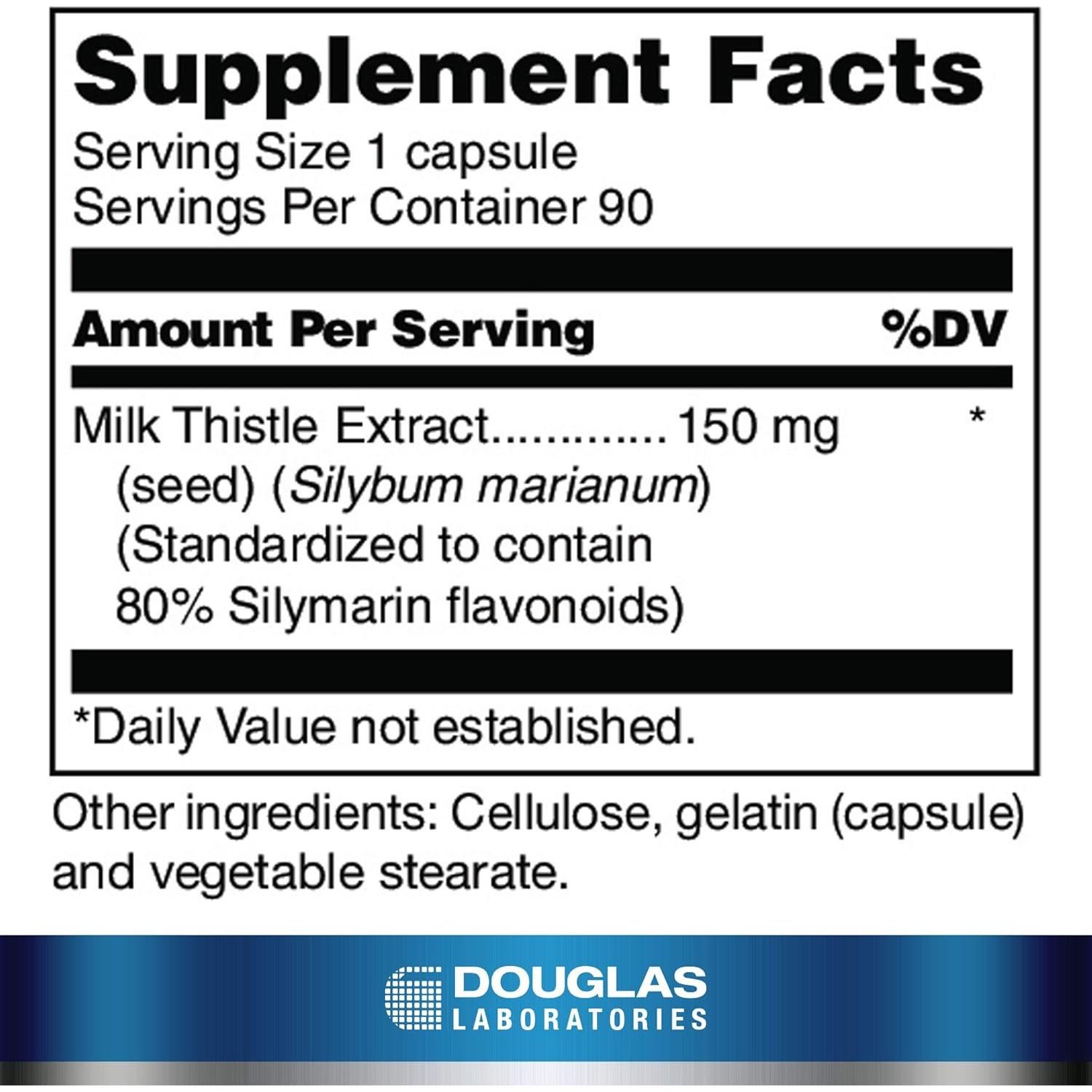 Cápsulas de Silymarin Douglas Laboratories 150 mg 90 Unidades