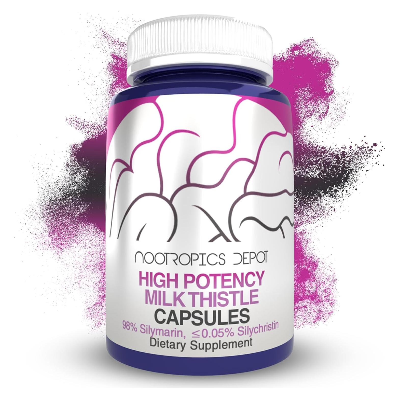 Cápsulas de Cardo Mariano Nootropics Depot 200mg 60 Unidades