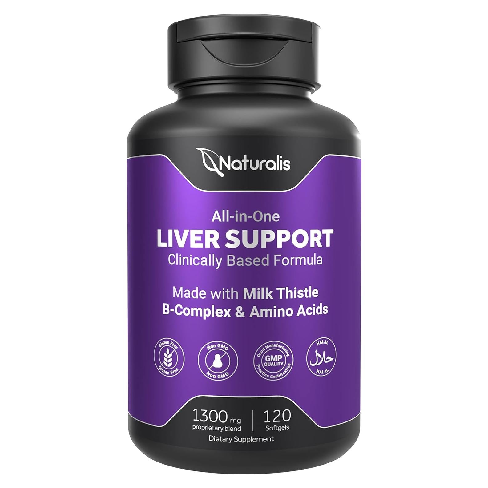 Silymarina Naturalis 1300mg con Complejo B y Aminoácidos - 120 Cápsulas