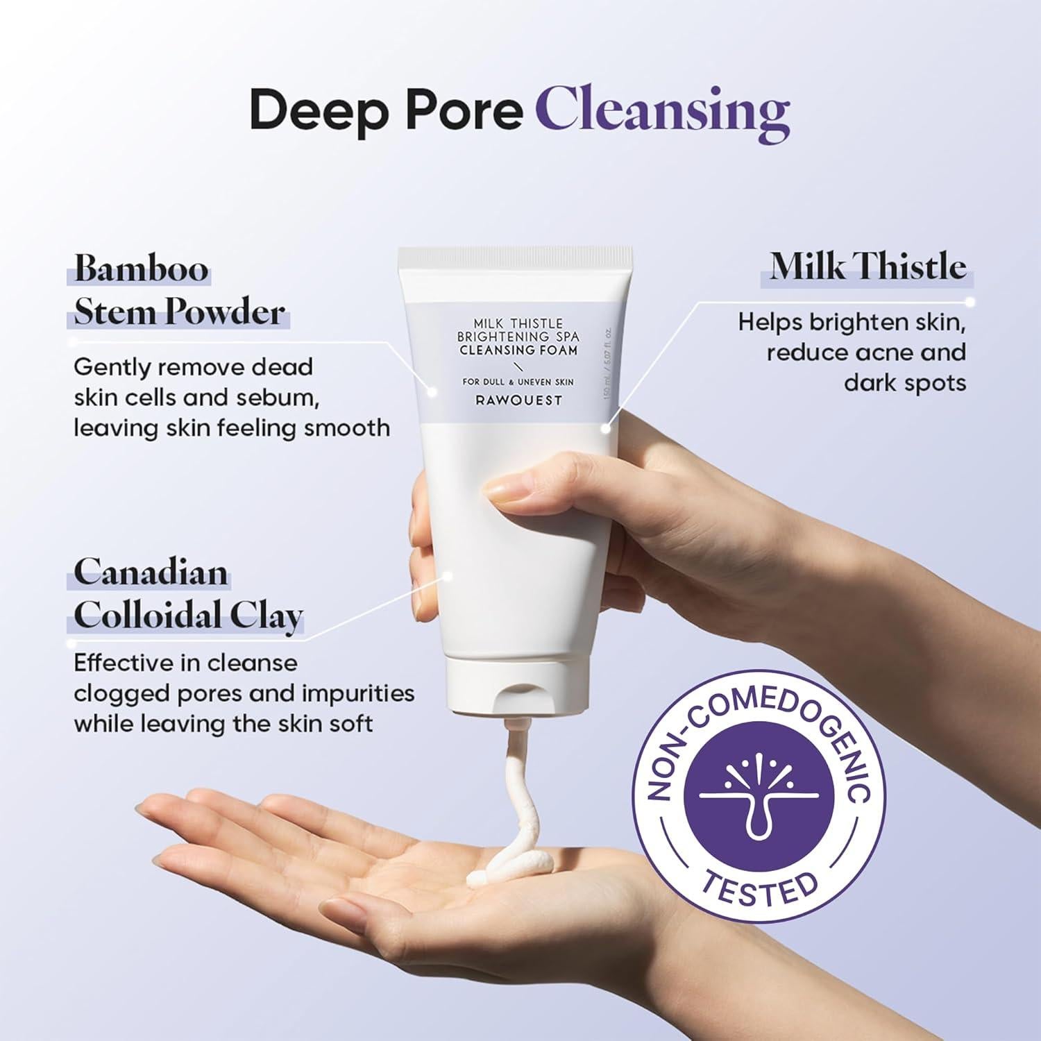 Limpiador Facial Espumoso RAWQUEST 150 ml - Exfoliante Suave