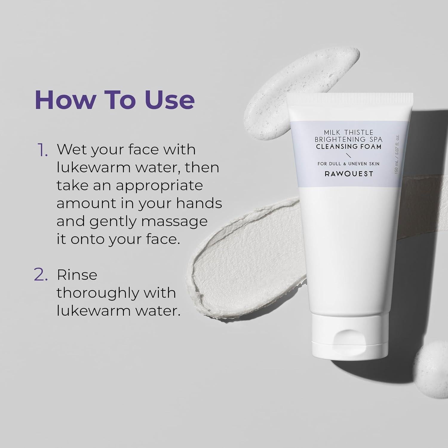 Limpiador Facial Espumoso RAWQUEST 150 ml - Exfoliante Suave