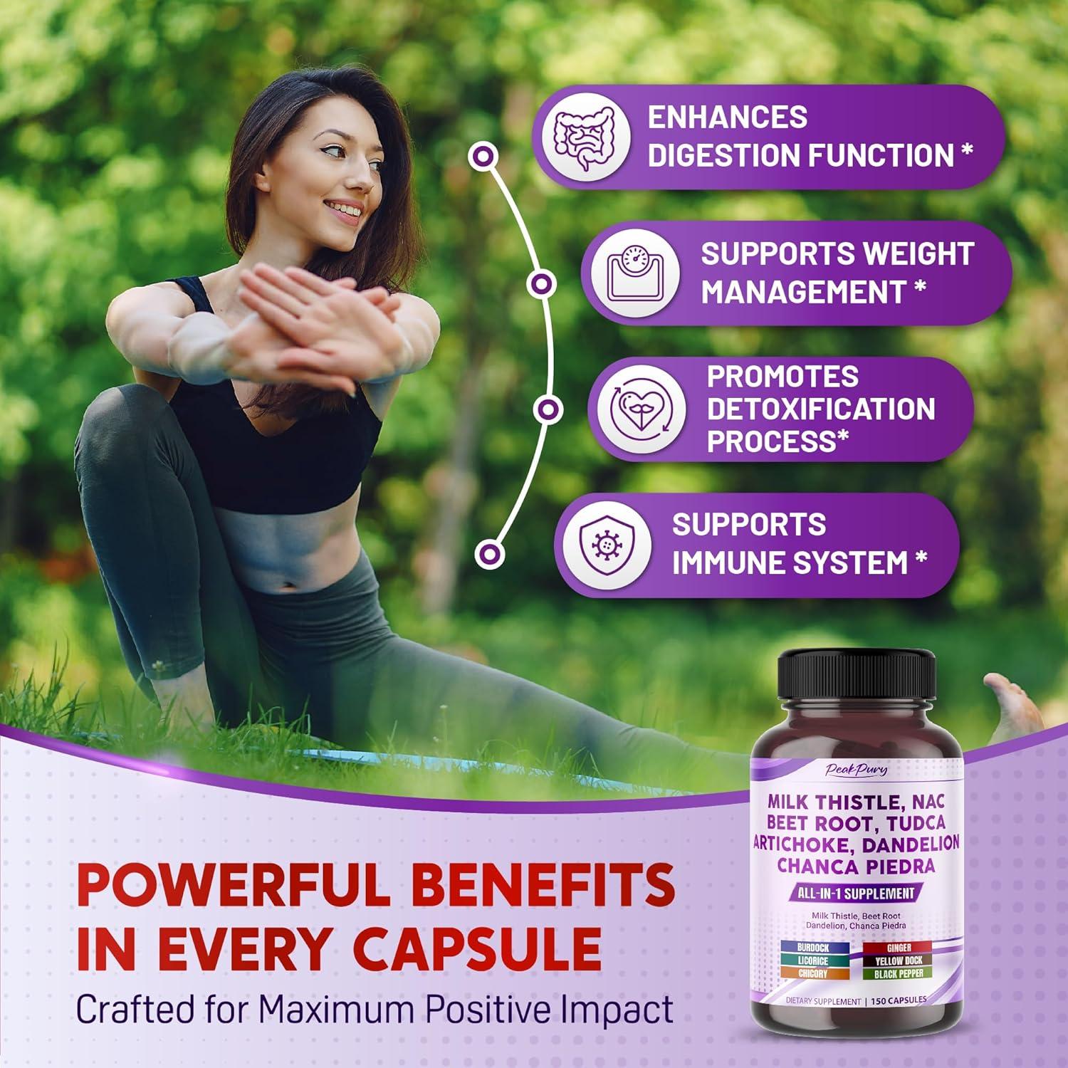 Suplemento Cardo Mariano PeakPury 150 Cápsulas Veganas