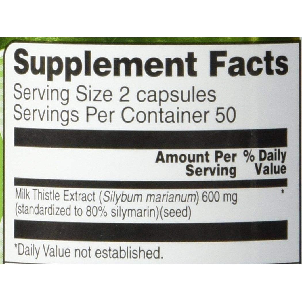 Extracto de Cardo Mariano Vitacost 600 mg - 100 Cápsulas