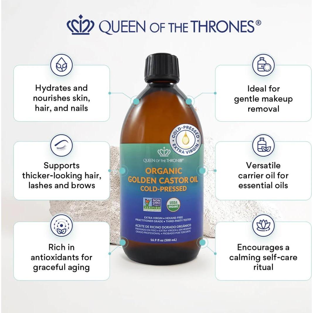 Aceite de Ricino Orgánico REINA DE LOS TRONOS 500ml Puro