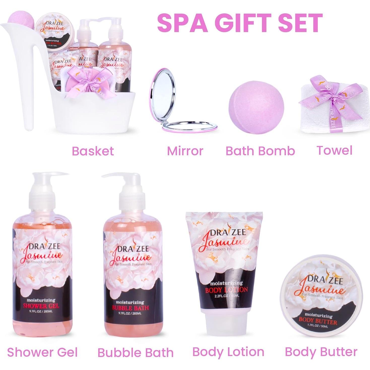Set de Spa de Lujo Draizee - 8 Piezas Aromatizadas Jazmín