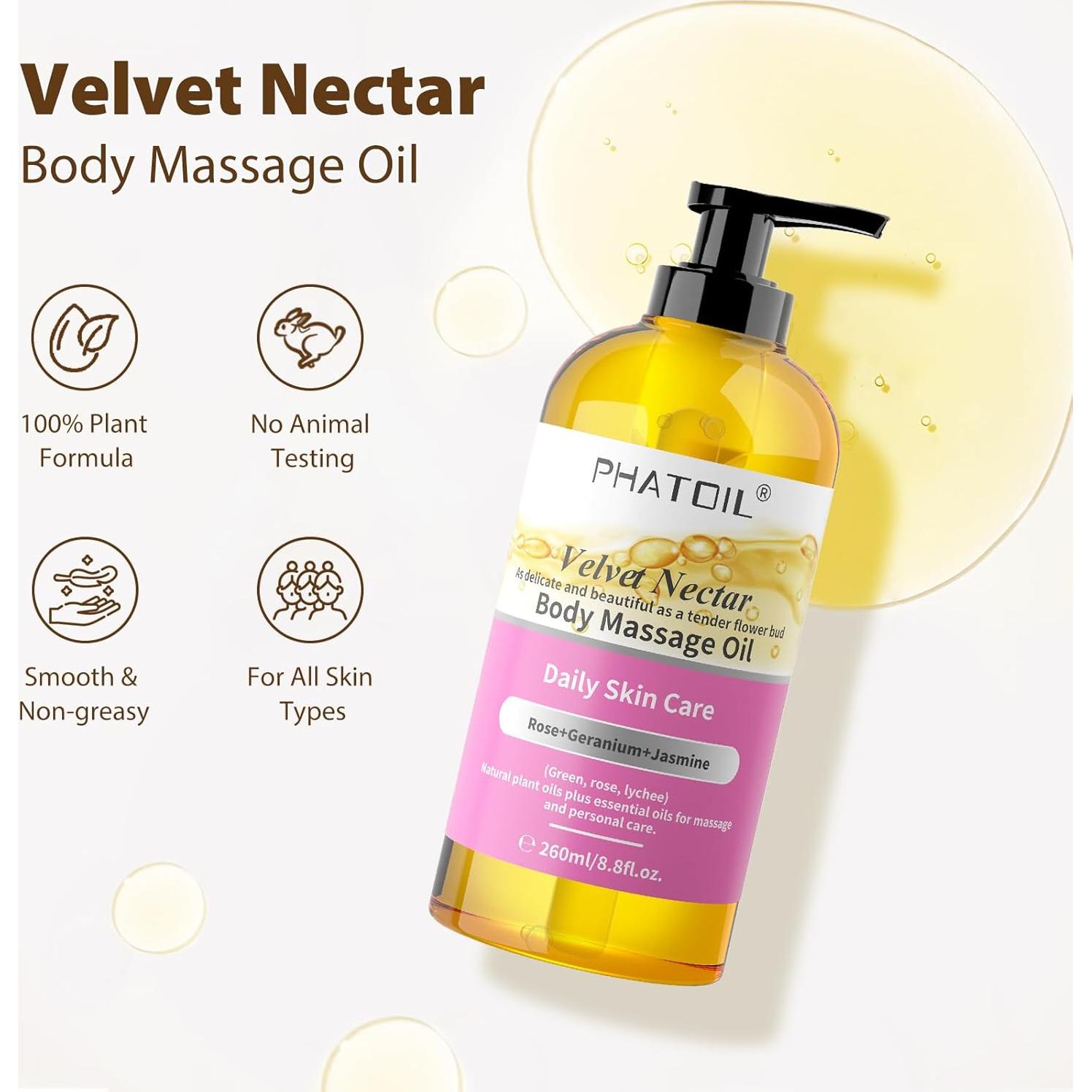 Aceite de Masaje Corporal PHATOIL Nectar de Terciopelo 260 ml