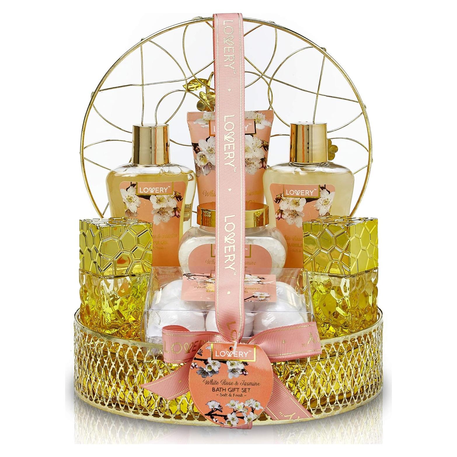 Set de Spa de Lujo Lovery 13 Piezas Rosa Blanca y Jazmín