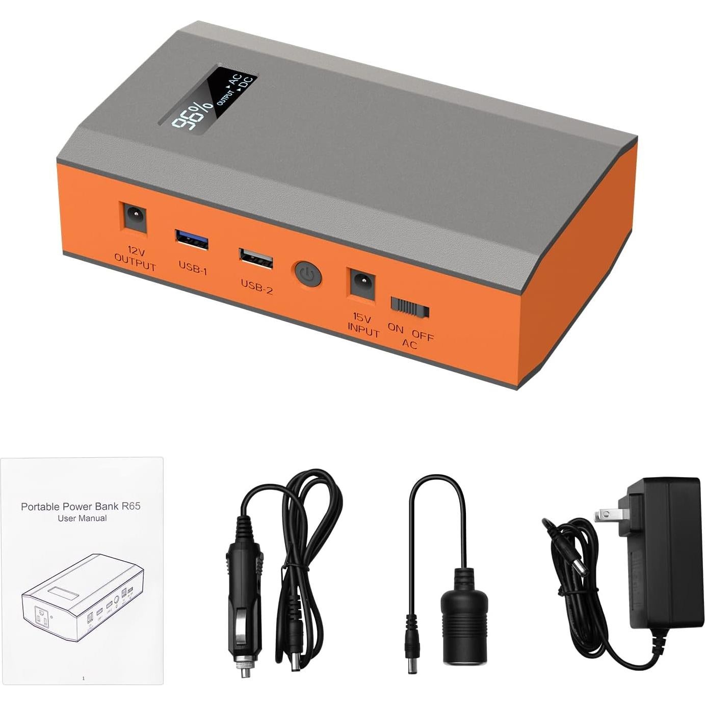 Banco de Energía Portátil ZeroKor 24000mAh 65W Naranja