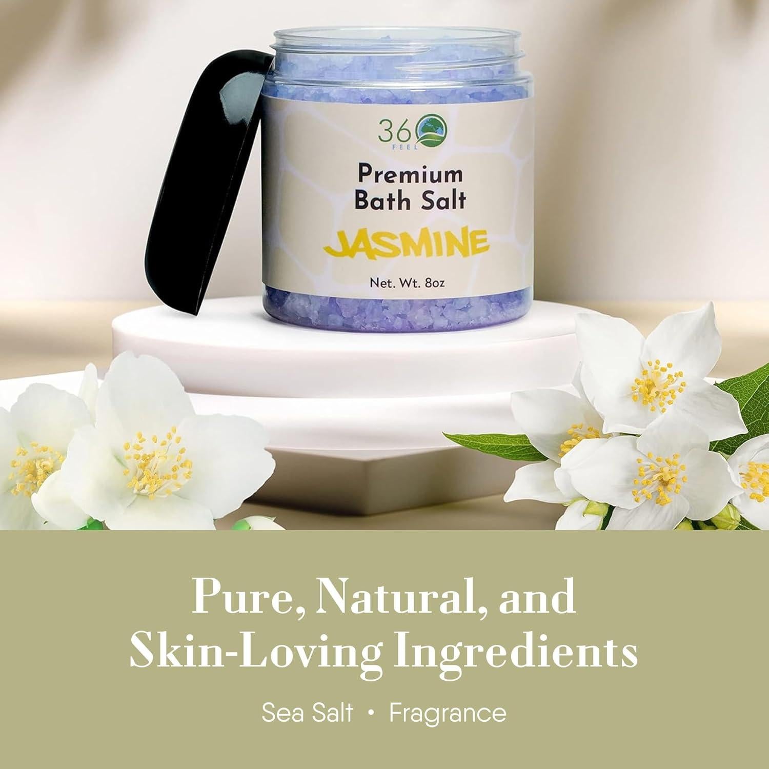 Exfoliante Corporal de Sal de Baño 360Feel Jazmín 226.8 g