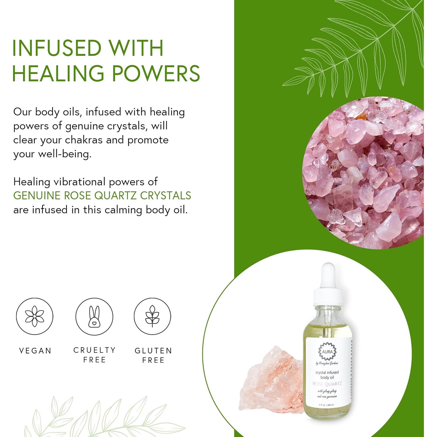 Aceite Corporal Orgánico Honeybee Gardens Cuarzo Rosa 59 ml