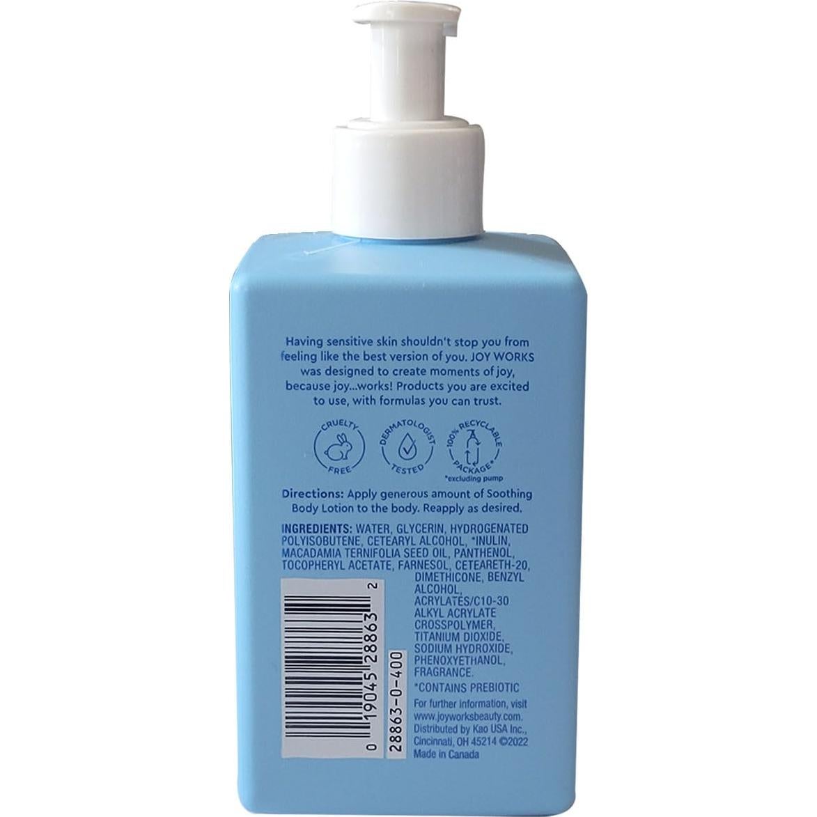 Loción Corporal Calmante Joy Works 295.7 ml Piel Sensible