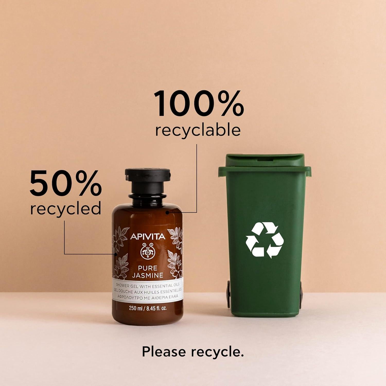 Gel de Ducha APIVITA Puro de Jazmín 250 mL - Hidrata y Limpia