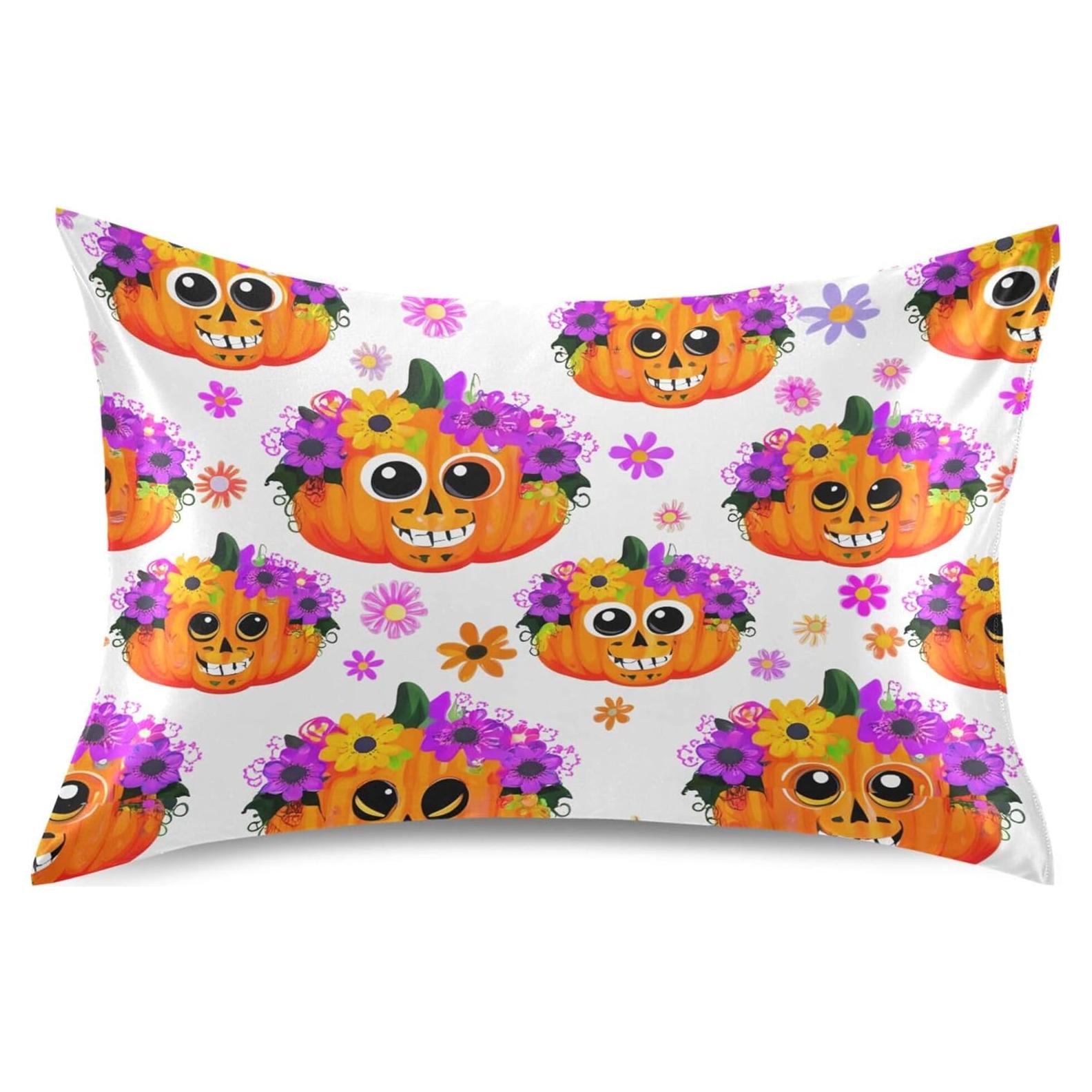 Funda de Almohada de Satén Kigai 20x66 cm Halloween Flores